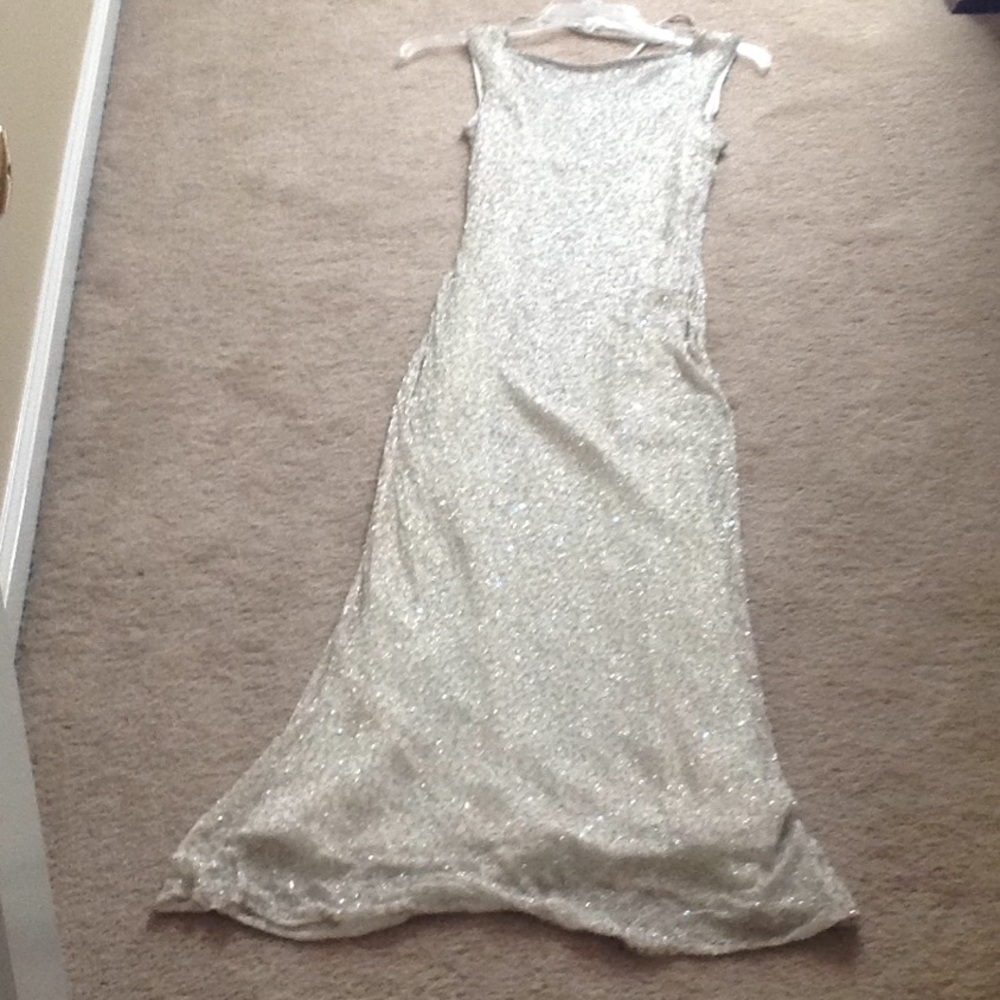 Prom dress Formal  White Sequin Size 2